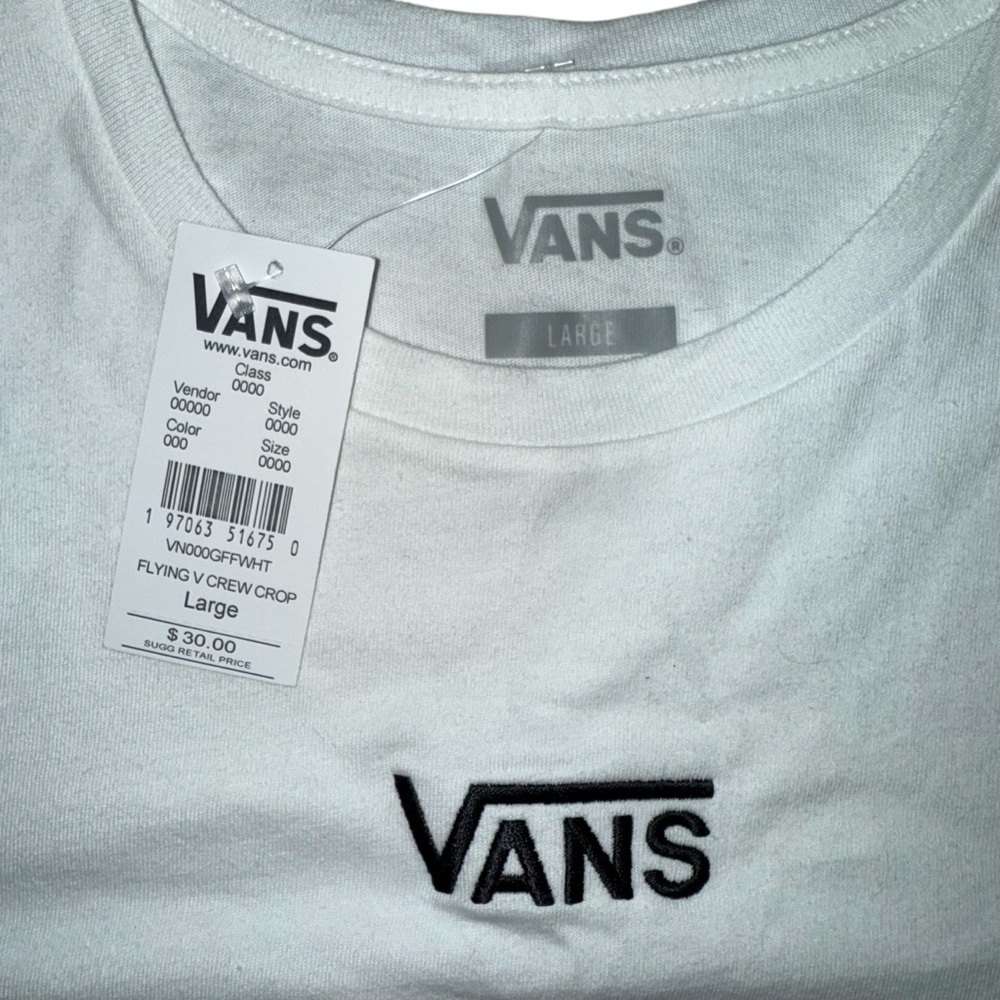 Vans White Cropped T-Shirt - Picture 2 of 6